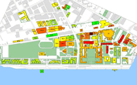 A team of MIT students developed software that generated this map showing energy use intensity across campus