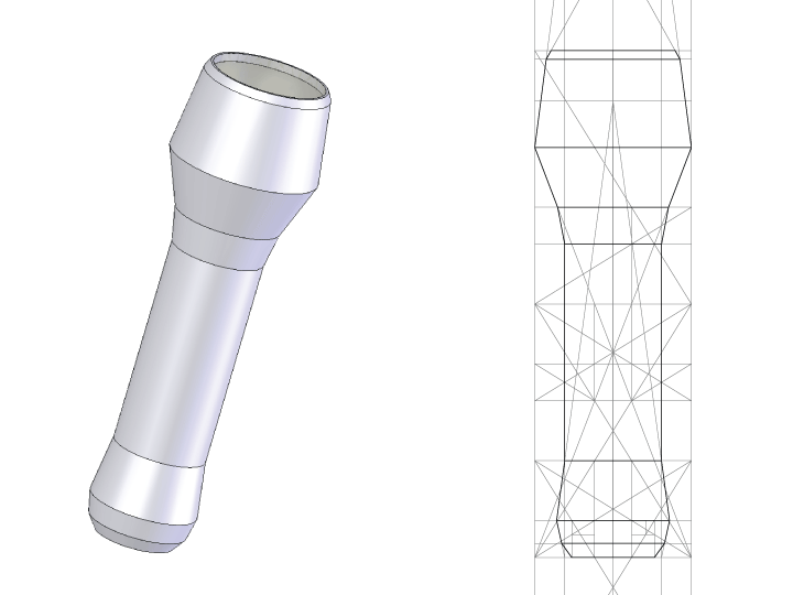 CAD Drawings of the flashlight