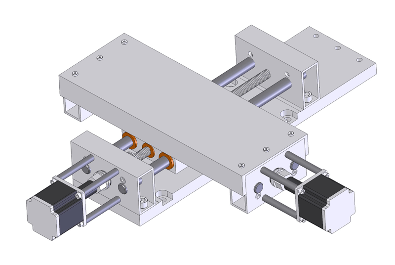 A solid model of the parametric xy stage.