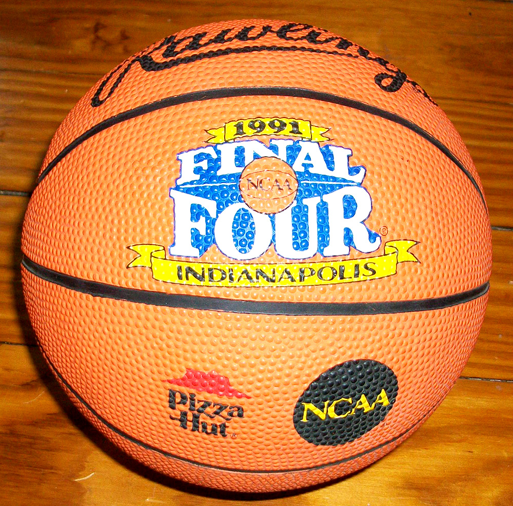 1991 NCAA Final Four Rawlings Pizza Hut promo mini basketball.