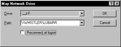 The Map Network Drive Dialog