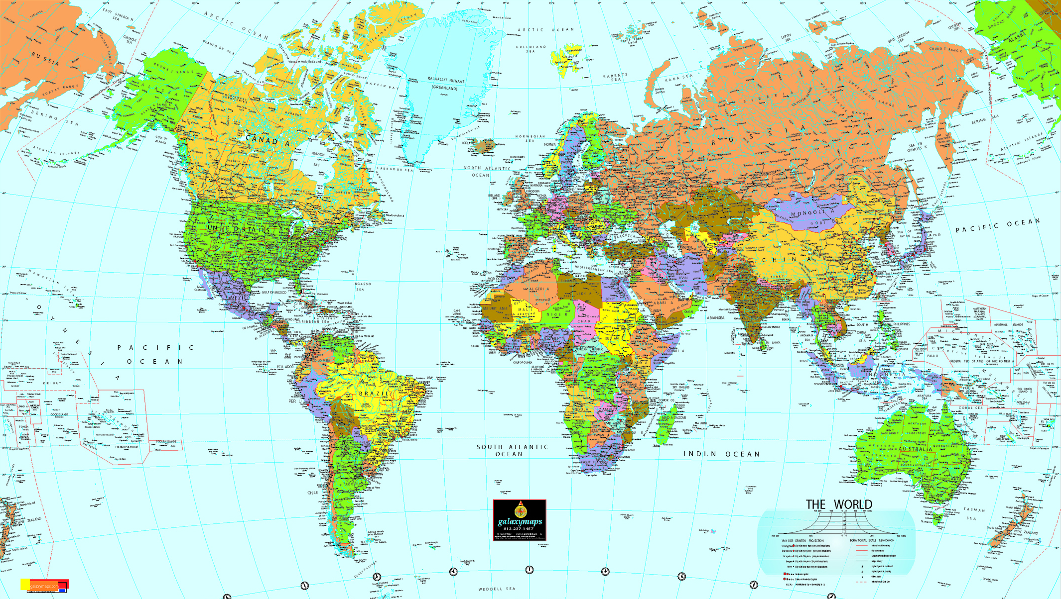 World Map With Coordinates