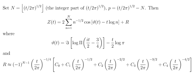 Riemann-Siegel formula, part 1