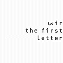 Wir, The First Letter