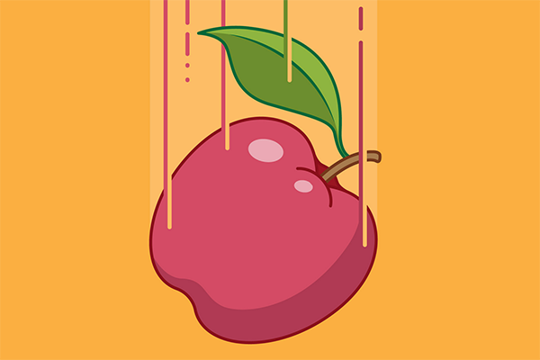illustration of apple falling
