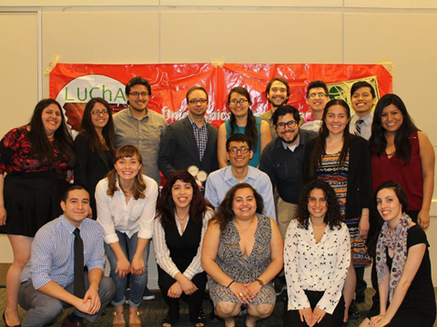 Group picture of LUChA members with guest speaker Luis Cardenas