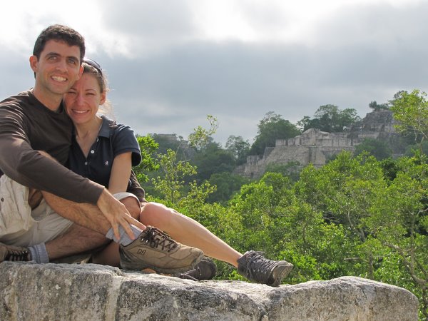 The greatest mayan pyramid in the background, Calakmul, Yucatan, Mexico, Dec 2009