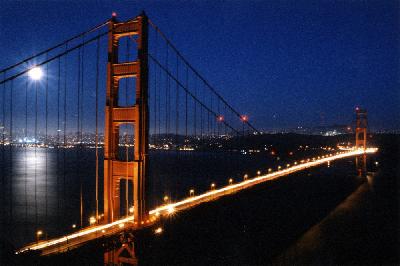 San Francisco and the Golden Gate by night