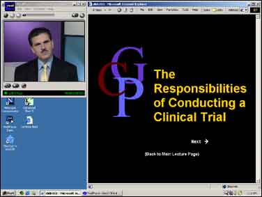 Screen shot of Video Lecture with accomanying Slide Show.