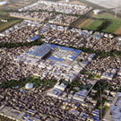 Aerial view of planned Masdar city