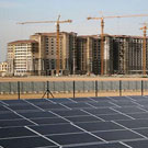Construction and solar panels at Masdar City