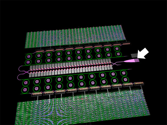 Fully integrated electronic-photonic ADC concept