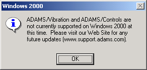 Windows 2000 notice that virbtation and controls modules not supported