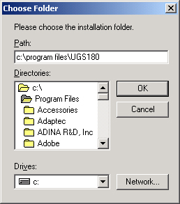 image of browser window for selecting distination folder