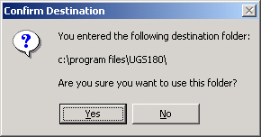 image of destination confirmation dialog