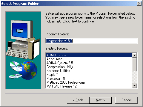 image of dialog for setting the detination folder