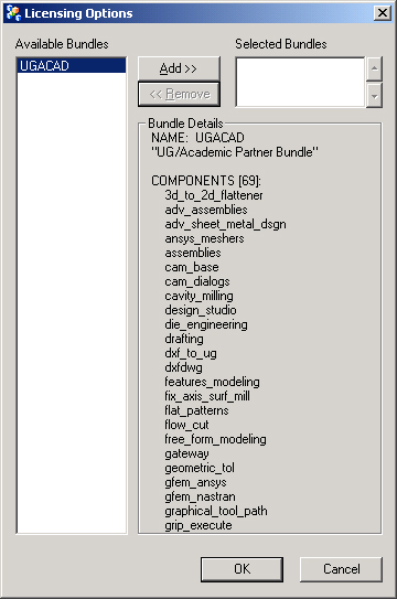 image of licensing options dialog