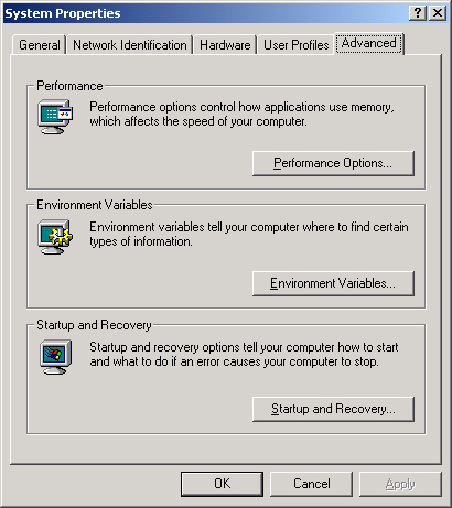 image of system properties dialog for changing environment variables