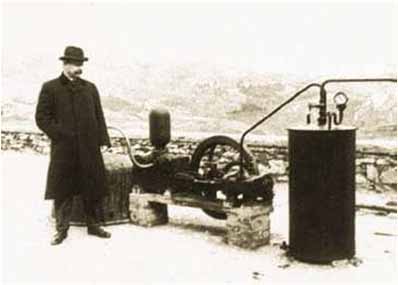 The first steam driven electric turbine