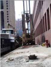 Drilling rig at street level