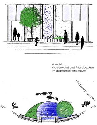 Drawing of glass sculpture