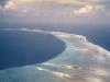 Ailinginae atoll. Southwest corner from air, Marshall Islands.