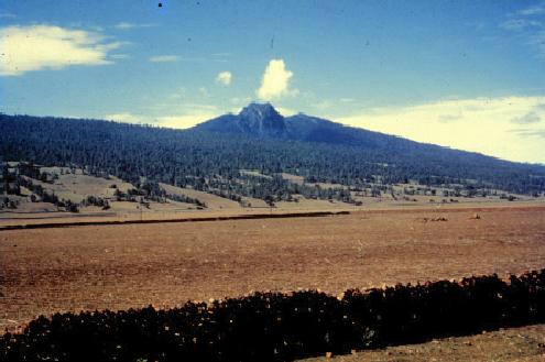 Volcano with plug in crater. Uruapan, Mexico