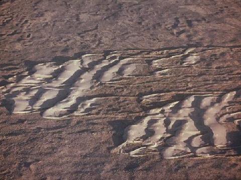 Dune clusters with trailing ridges