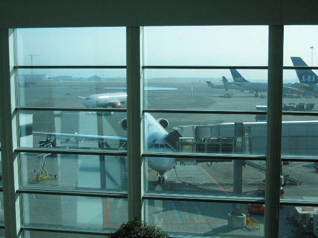 View of the tarmac at CPH from the international hall