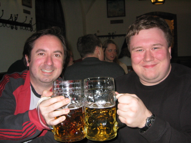 Reza and Doug at Hoftbrauhaus