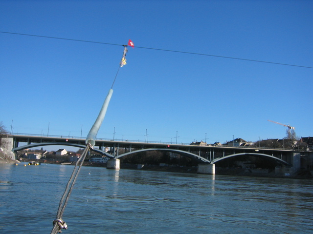 Crossing the river in Basel