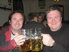 Reza and Doug at Hoftbrauhaus