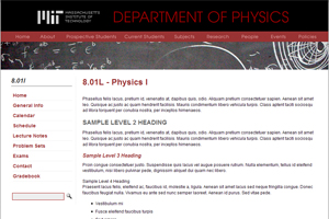Physics Department Course Site Template