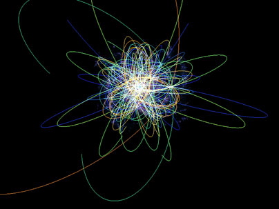 This image shows the orbits of all recently discovered ultracool subdwarfs in and around the Milky Way, as seen from 150,000 light years away. Courtesy / Adam Burgasser
