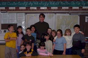 Matt with third graders