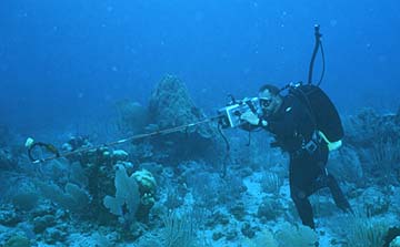 Underwater photo using equipment
