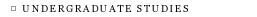 Undergraduate Studies