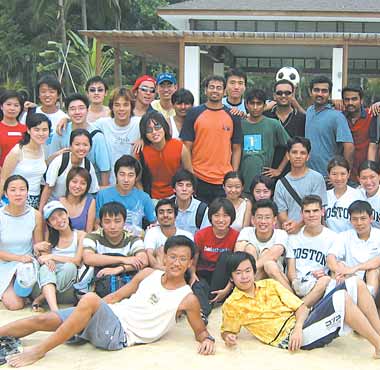 Students in Siloso Beach