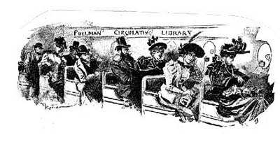 1894 image shows train passengers listening to literature using phonography