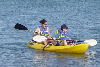 Kim and Cecily kayak
