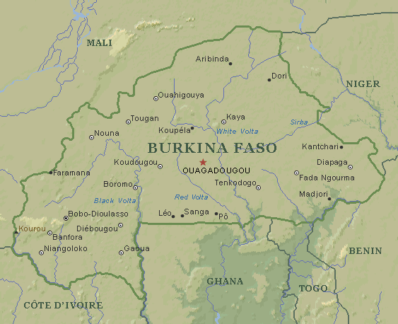 maps of burkina faso. Burkina Faso