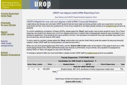 UROP Onlines System Screenshot 5