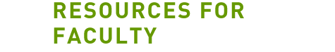 Resources for Faculty
