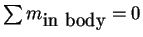 $\sum {m_{\mbox{in body}} } = 0$
