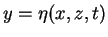 $y = \eta(x,z,t)$