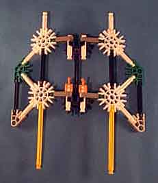 picture of two actuator rods showing how they attatch to the structure