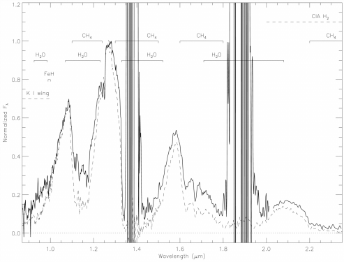 Infrared spectrum of a bright brown dwarf, illustrating an abundance atmospheric 