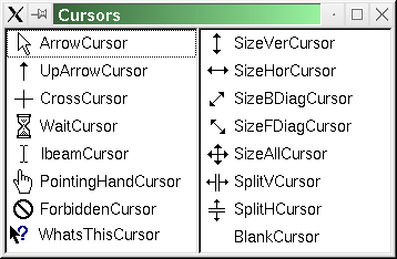 Cursor Shapes