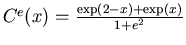 $C^e(x) = \frac{\exp(2-x)+\exp(x)}{1+e^2}$