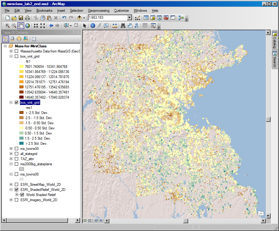 Map of residuals.